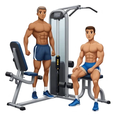 guy next to gym calf-raise machine sticker