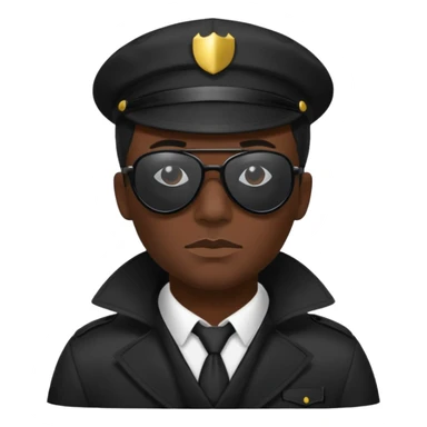 Siyah gözlük ve maske takan siyah dedektif sticker