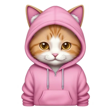 Cat wearing a pink hoodie  sticker