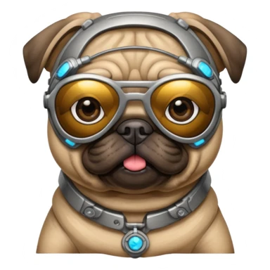 pug wearing cyberpunk sunglasses sticker