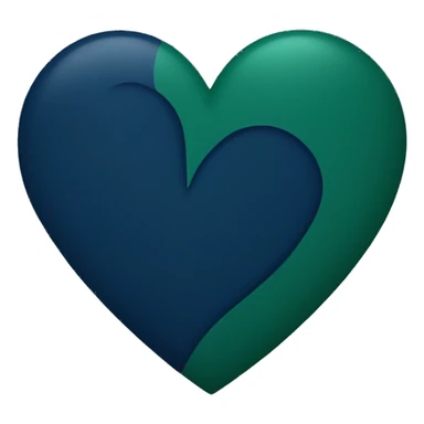 Half dark green and half navy blue heart  sticker