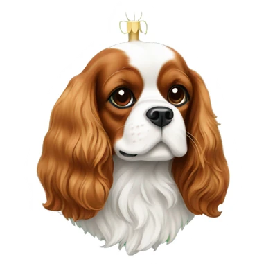 Dog Cavalier King Charles Spaniel and Christmas decorations  sticker
