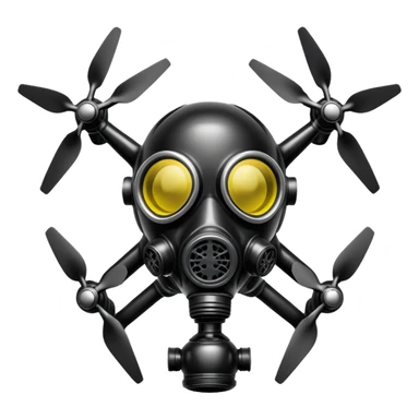 Latex drone with gasmask sticker
