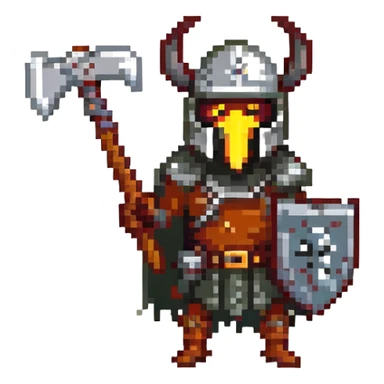 scary looking ant holding a viking axe and wearing a military helmet sticker