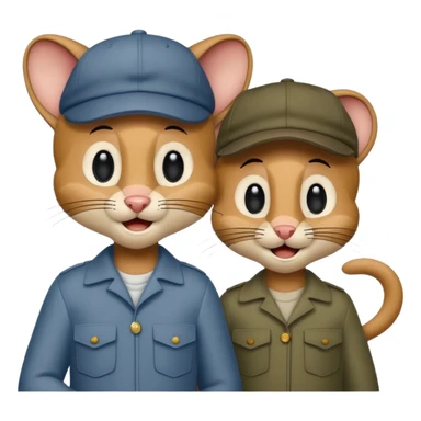 tom & Jerry  with cap  sticker