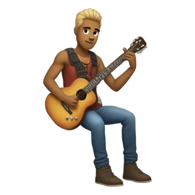 Guitarist on rocks of presents  sticker