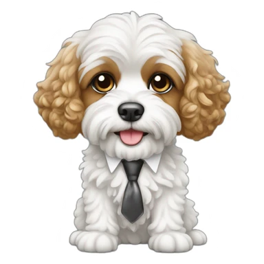 All White cavapoo as a lawyer sticker