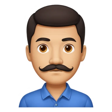 withh a chinese mustache sticker