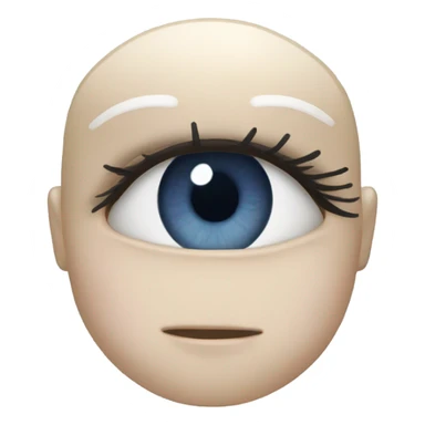 realistic dark blue eye with eyelid and eyelashes sticker