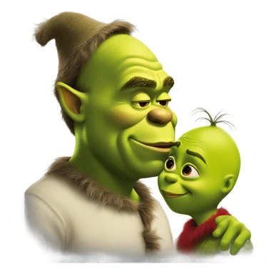 shrek kissing the grinch   sticker
