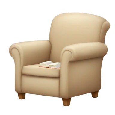 Simple Beige Armchair with blanket and book on it sticker