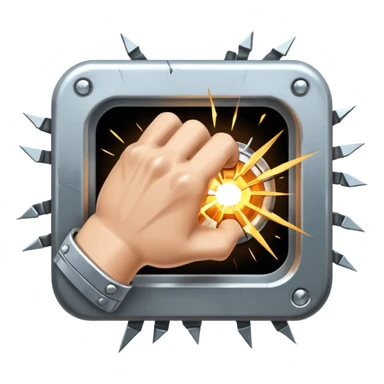 a sci fi themed fist punching through a module sticker