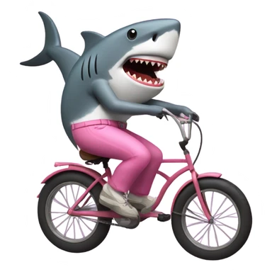 a shark riding a bike wearing pink pants and smoking a cigarette  sticker