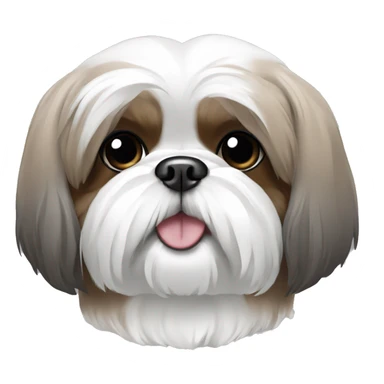 shih tzu dog in white brown grey sticker