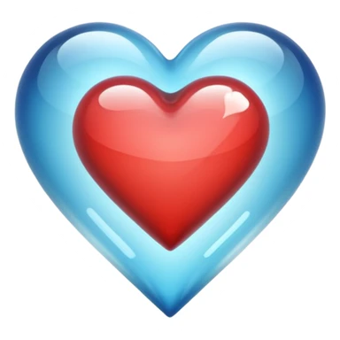 liquid glass heart transparent sticker