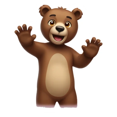 A bear waving good bye sticker
