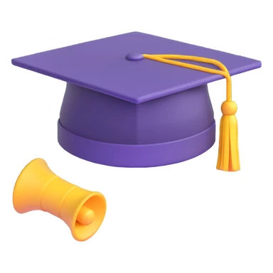 graduation cap emoji, 3D Microsoft Fluent style sticker