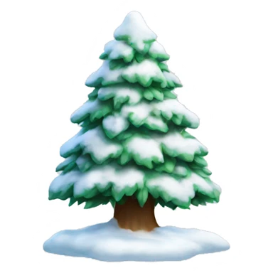 Snow covered christmas tree sticker
