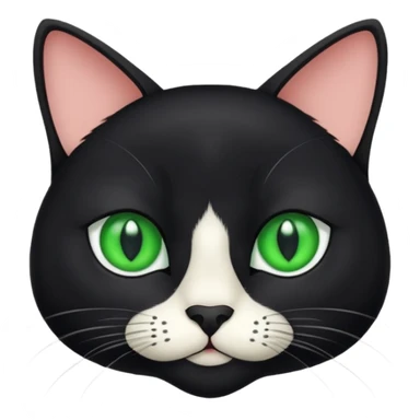 Black cat white nose sticker