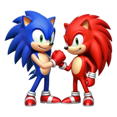 Sonic the Hedgehog and Knuckles the Echidna fist bumping sticker