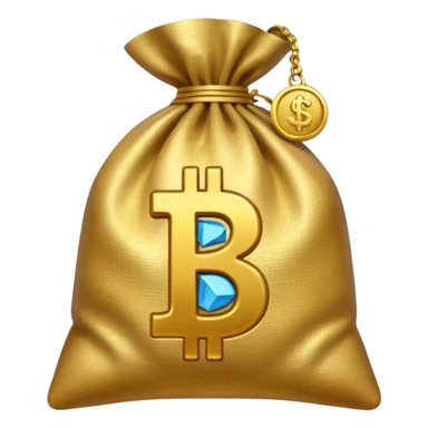 money bag with rupeee symbol sticker