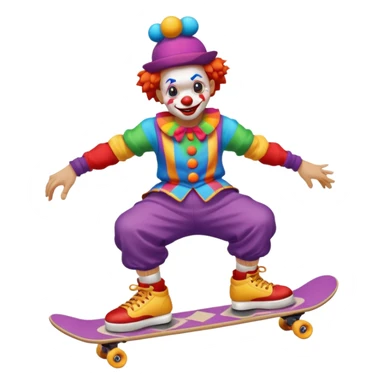 skater clown skating sticker