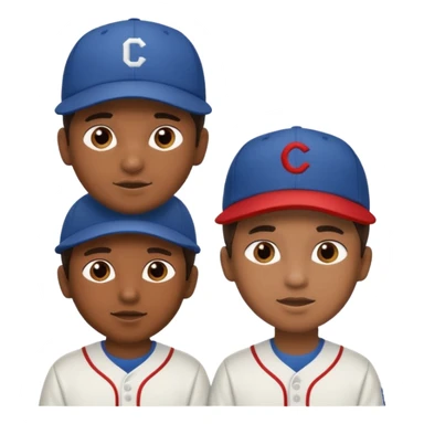 two boys in baseball caps sticker