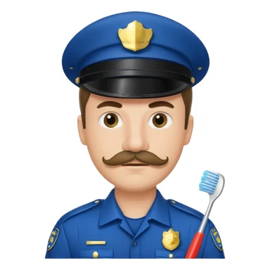 policeman with toothbrush moustache sticker