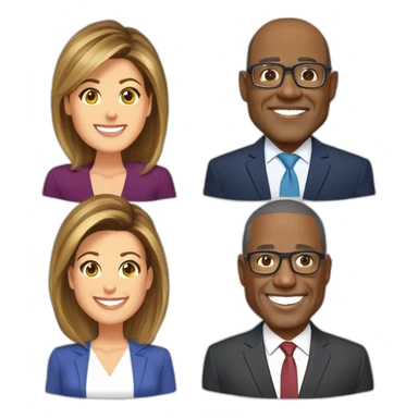 head cutouts of Savannah Guthrie, Hoda Kotb, Al Roker, and Craig Melvin sticker