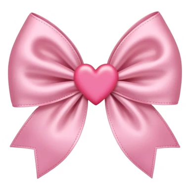 dainty pink bow in coquette style, heart in the middle, soft and whimsical sticker