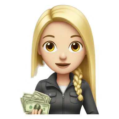 white girl paying money sticker