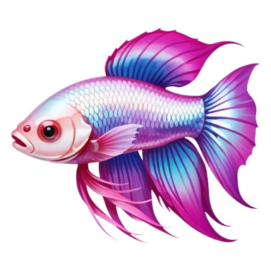 pink and white beautiful betta fish sticker