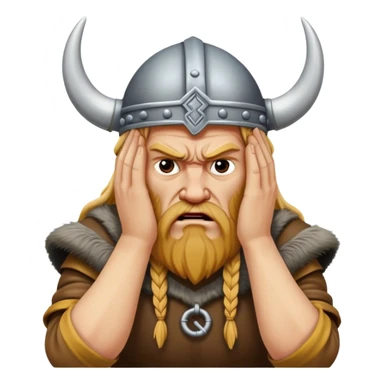 danish viking facepalm realistic sticker