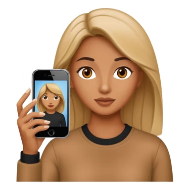 woman using an iPhone to take a photo sticker