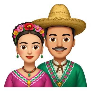 Frida Kahlo with husband sticker