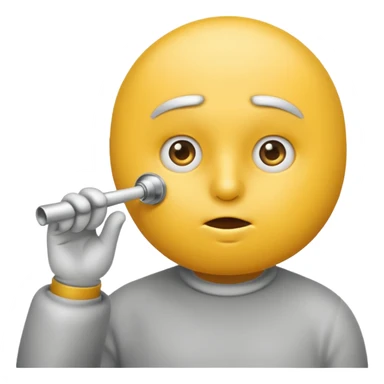 yellow round emoji with furrowed, slanted eyebrows and narrowed, glaring eyes, blowing a silver whistle held by a white-gloved hand. sticker