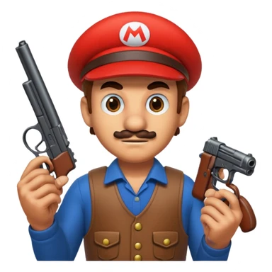 Mario with a gun sticker