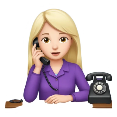 girl talking on telephone in her room sticker