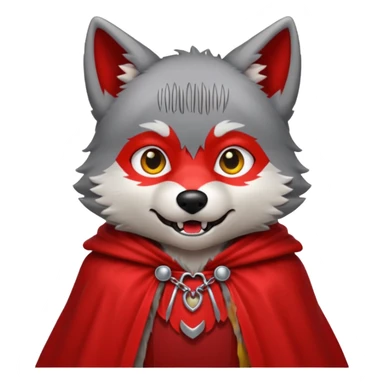 Vampire Pet, Tiny wolf in red collar cloak sticker