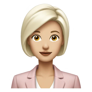 a 40 years old business woman in finance with very short platinum blonde hair wearing pale pink blazer sticker