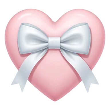 Pastel pink heart with white bow sticker
