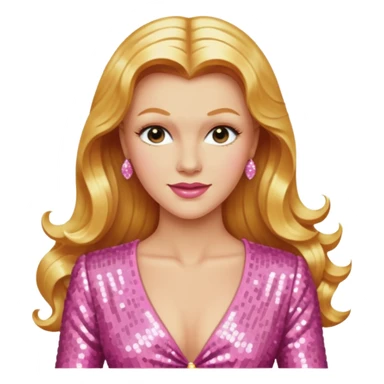 Ginger Rogers with long golden blonde hair, pink sequin outfit  sticker