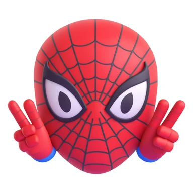 spiderman 3D Microsoft fluent emoji style sticker