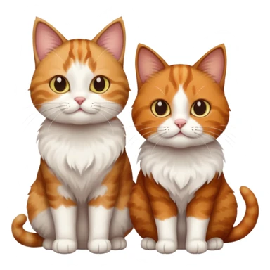 3 cats different colours including brown tabby and white, calico, and ginger and white sticker