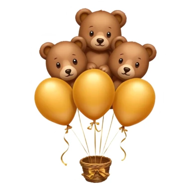 brown Satine bears in balloons  sticker