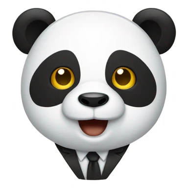 Panda with golden tooth and suit on sticker