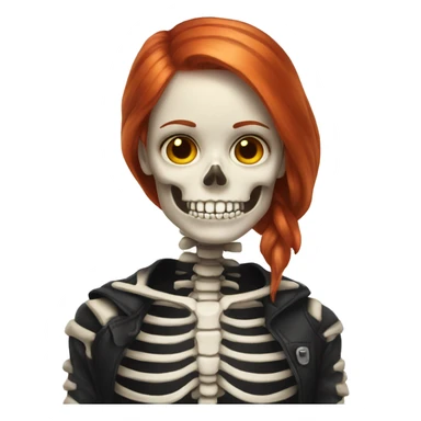 Redhead Skeleton girl sticker