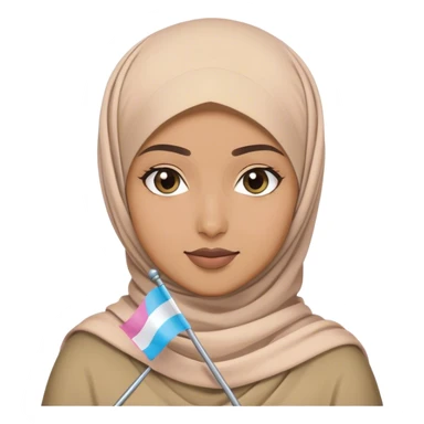 Muslim hijabi girl trans flag sticker