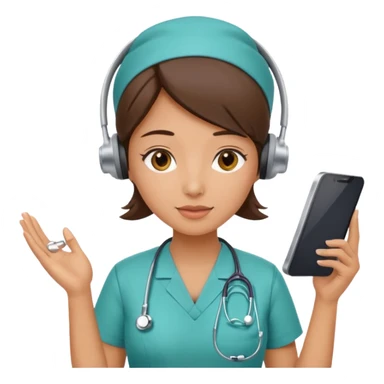 A female office worker who undertakes the work or tasks to respond to the customer's sales request, no head headsets or telephones. Can you add a medical background to better set the context? sticker