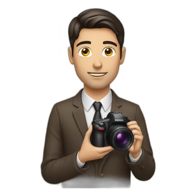 Male Photographer brunette elegant sticker